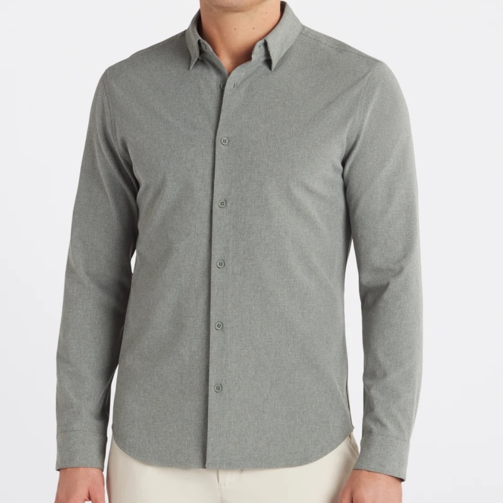 01.Algo Men's Performance Casual Button-Down Shirt